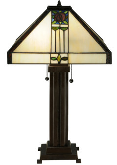 Pasadena Rose Two Light Table Lamp in Natural Wood (57|139227)