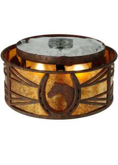 Horseshoe Two Light Flushmount in Rusty Nail (57|138623)
