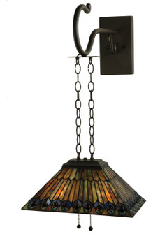 Tiffany Jeweled Peacock Two Light Wall Sconce in Oil Rubbed Bronze (57|138560)