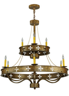 Byzantine Nine Light Chandelier in Brushed Gold (57|137956)