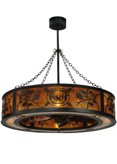 Personalized Eight Light Chandel-Air in Textured Black Oiled Bronze//Dark Oak Blades (57|137949)