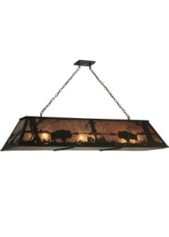 Buffalo At Lake Nine Light Oblong Pendant in Timeless Bronze (57|136776)