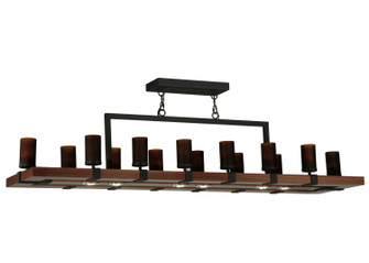 Grand Terrace 14 Light Oblong Chandelier in Natural Wood,Wrought Iron (57|135930)