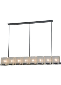 Ice Cube Eight Light Chandelier in Black Chrome Over Nickel (57|135816)