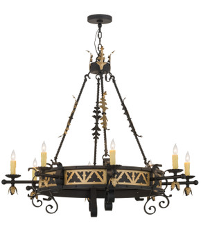 Filomena Eight Light Chandelier in Blackwash W/Gold Accents (57|135122)