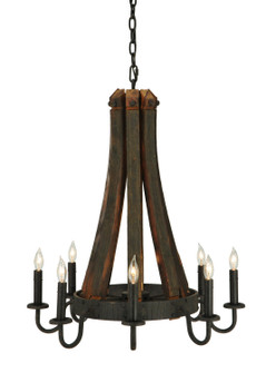 Barrel Stave Eight Light Chandelier in Rust,Custom (57|133684)