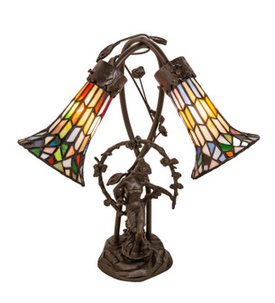 Stained Glass Pond Lily Two Light Table Lamp in Mahogany Bronze (57|133659)