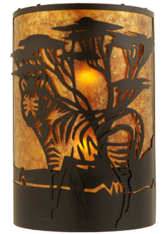 Zebra Two Light Wall Sconce in Black Metal (57|130871)