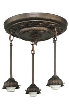 Revival Three Light Semi-Flushmount Hardware in Mahogany Bronze (57|130776)
