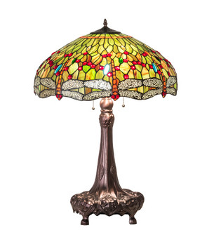 Tiffany Hanginghead Dragonfly Three Light Table Lamp in Mahogany Bronze (57|129745)