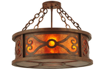 Donya Four Light Inverted Pendant in Red Rust,Custom (57|129143)