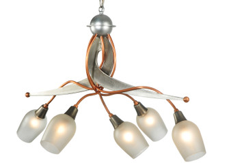Ballerina Five Light Chandelier in Copper And Steel Clear Coated (57|128524)