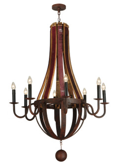 Barrel Stave Eight Light Chandelier in Rusty Nail (57|127589)