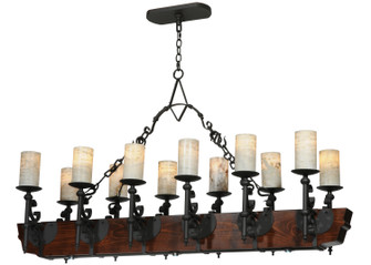 Tudor 15 Light Oblong Chandelier in Wrought Iron (57|127483)