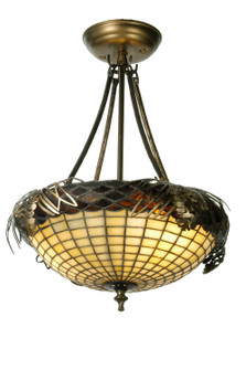 Whispering Pines Three Light Semi-Flushmount in Antique Copper (57|12697)