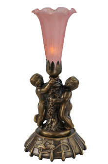 Pink Tiffany Pond Lily One Light Mini Lamp in Antique Copper (57|12522)