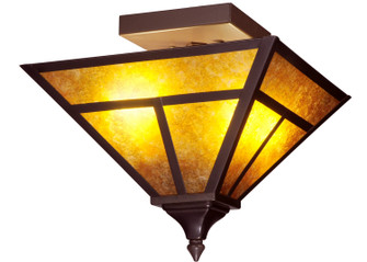 T'' Mission'' Two Light Flushmount in Craftsman Brown (57|124635)