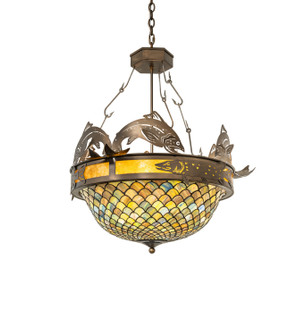 Catch Of The Day Four Light Inverted Pendant in Antique Copper (57|124101)