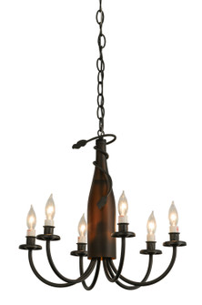 Tuscan Vineyard Six Light Chandelier in Black Metal (57|121456)