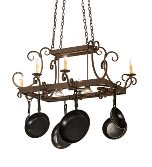 Caiden Eight Light Pot Rack in Vintage Copper (57|120275)