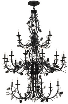 Pinecone 24 Light Chandelier in Black Metal (57|119768)