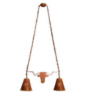 Texas Longhorn Two Light Island Pendant in Rust (57|11887)