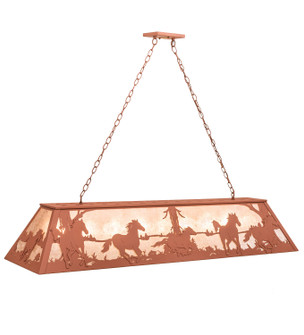 Running Horses Nine Light Oblong Pendant in Rust (57|118368)