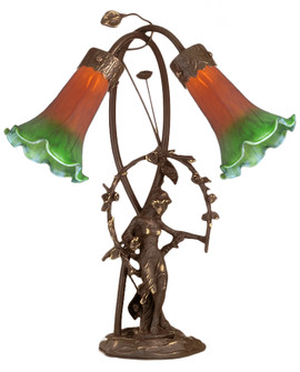 Amber/Green Two Light Accent Lamp in Mahogany Bronze (57|11805)