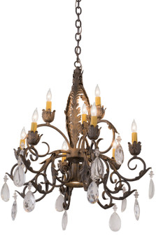 New Country French Ten Light Chandelier in French Bronzed,Crystal (57|116318)