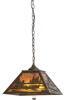 Canoe At Lake Two Light Pendant in Antique Copper (57|116147)