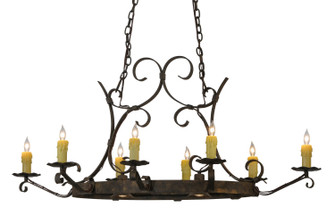 Handforged Ten Light Chandelier in Black Metal (57|115887)