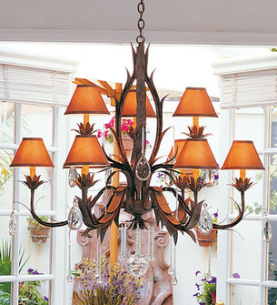 Slenderleaf Nine Light Chandelier in Pate (57|115594)