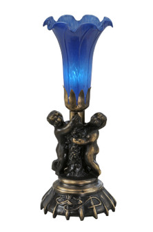 Blue Pond Lily One Light Mini Lamp in Mahogany Bronze (57|11533)