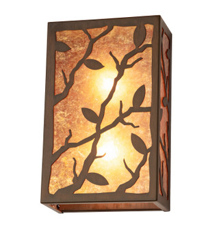 Branches With Leaves Two Light Wall Sconce in Rustic Iron (57|115327)