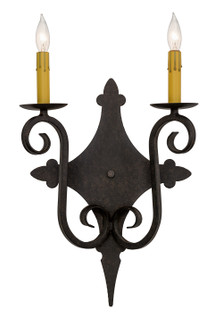 Angelique Two Light Wall Sconce in Black Metal (57|115269)