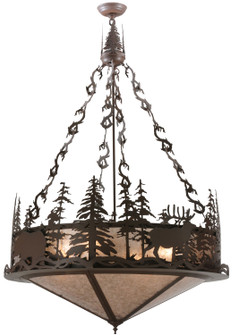 Wildlife at Dusk Four Light Inverted Pendant in Cafe Noir (57|114448)