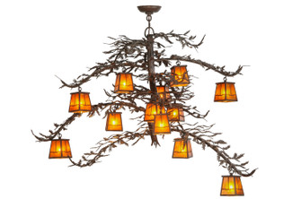 Pine Branch 12 Light Chandelier in Cafe-Noir (57|113655)