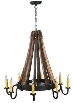 Barrel Stave Eight Light Chandelier in Costello Black (57|113361)