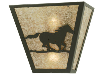 Running Horses Two Light Wall Sconce in Wrought Iron (57|112770)