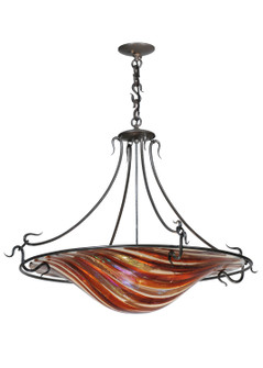 Metro Fusion Four Light Inverted Pendant in Black Metal,Craftsman Brown (57|112432)