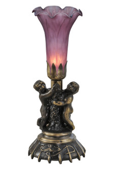 Lavender Pond Lily One Light Mini Lamp in Antique Brass (57|11129)