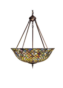 Fishscale Three Light Inverted Pendant in Mahogany Bronze (57|111082)