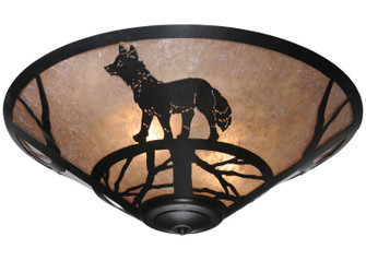 Fox On The Loose Three Light Flushmount in Brushed Nickel (57|110552)