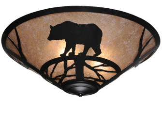 Bear on the Loose Three Light Flushmount in Textured Black (57|110548)