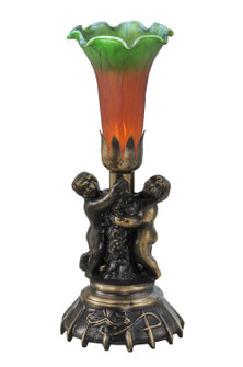Amber/Green One Light Mini Lamp in Antique Brass (57|11009)