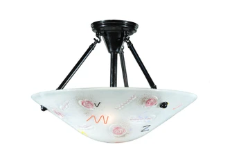 Metro Fusion Two Light Semi-Flushmount in Frosted InsideSolar Black (57|109968)