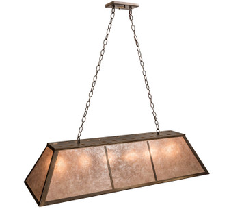 Tri-Panel Six Light Oblong Pendant in Antique Copper (57|106959)