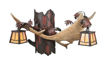 Antlers Two Light Wall Sconce in Rust Over Wrought Iron (57|106612)