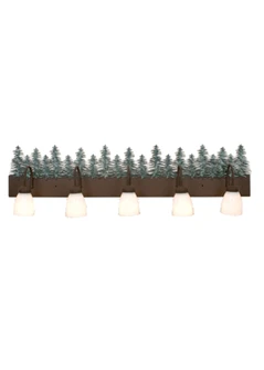 Tall Pines Five Light Vanity in Caf Noir & Green Trees (57|101961)