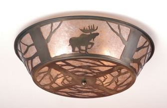 Northwoods Moose On The Loose Four Light Flushmount in Antique Copper (57|10015)